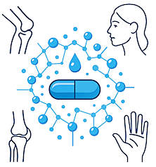 hyaluronic acid capsules and water droplets